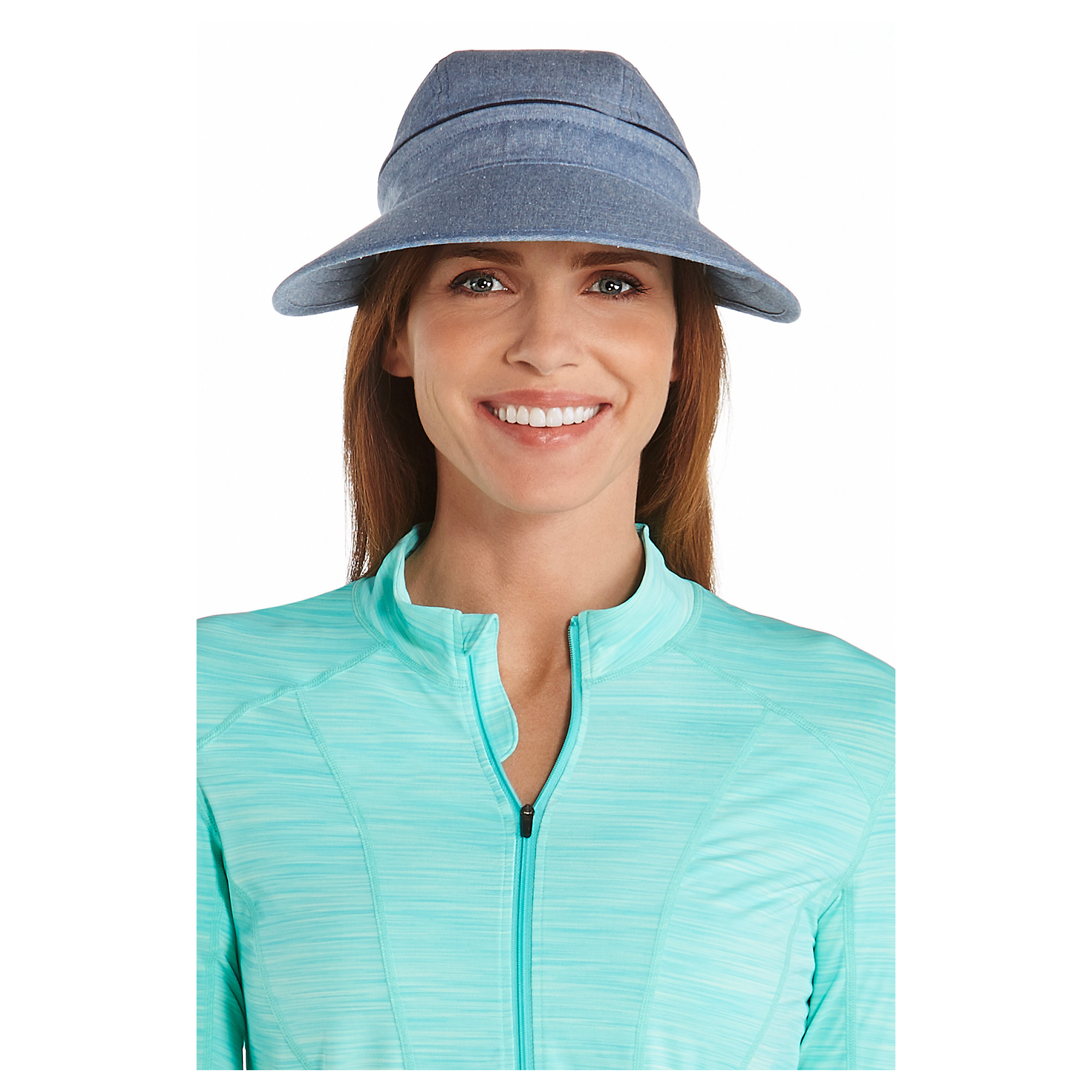 Coolibar - Multifuntionelle UV-Sonnekappe für Damen - Vintage-blau
